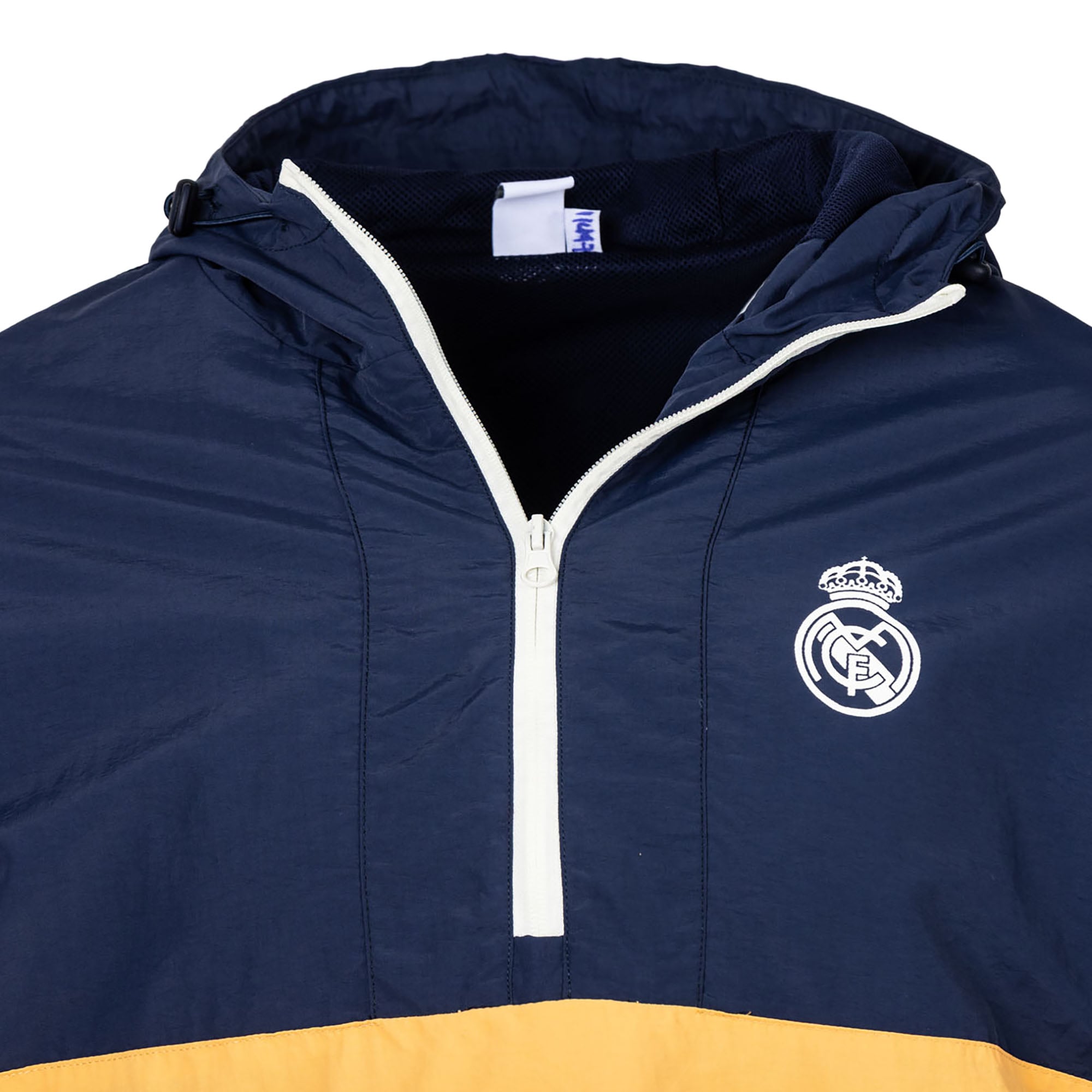 Veste anorak premium à quart de zip pour homme, bleu marine, motif Sport Design Sweden Real Madrid Starer