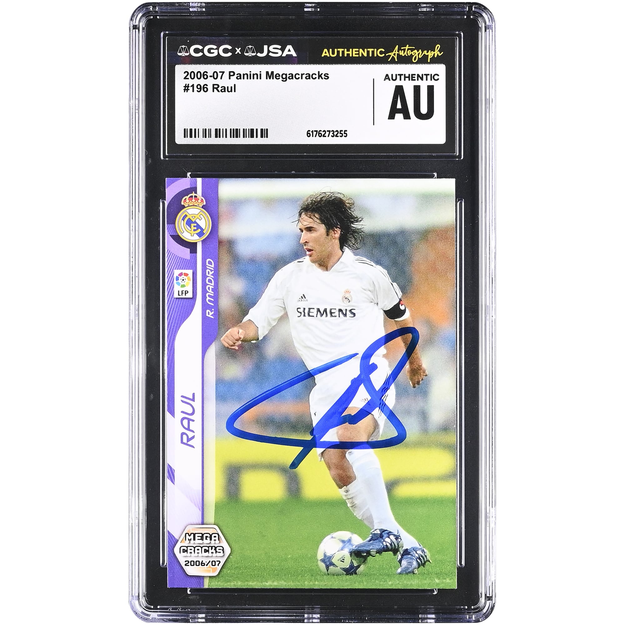Raúl González Real Madrid Autographed 2006-07 Panini Megacracks #196 CGC Authenticated Card