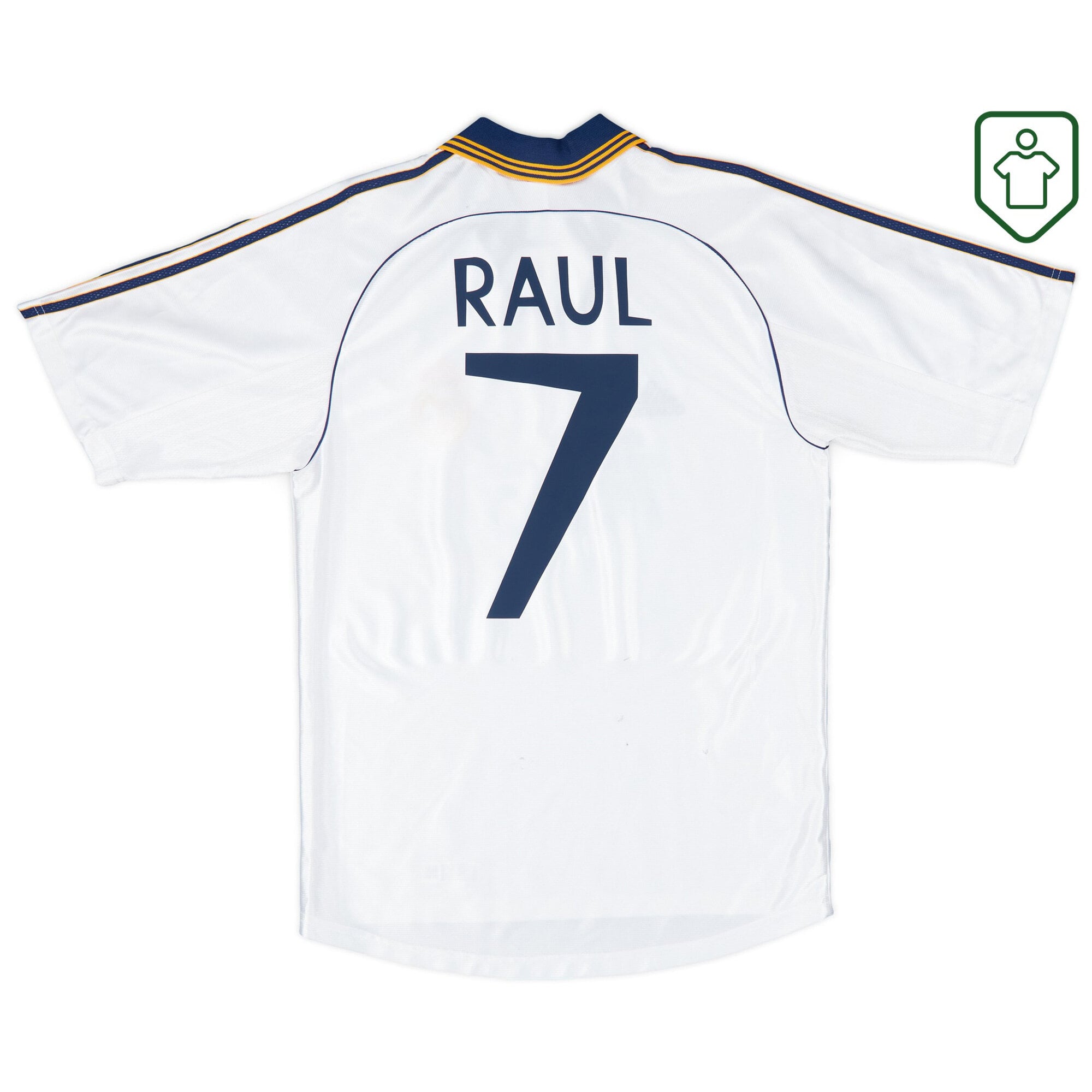 Real Madrid adidas Home Shirt Raul #7 1998-00 - Very Good - 6/10