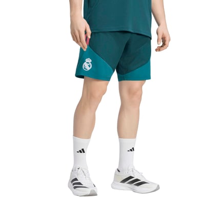 Real Madrid adidas Training Down Time Shorts - Dark Green
