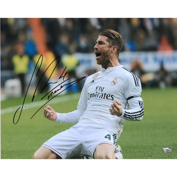HWC Trading A4 Sergio Ramos Real Madrid - Photo Autographe Signée Cadre Pour Fans Football