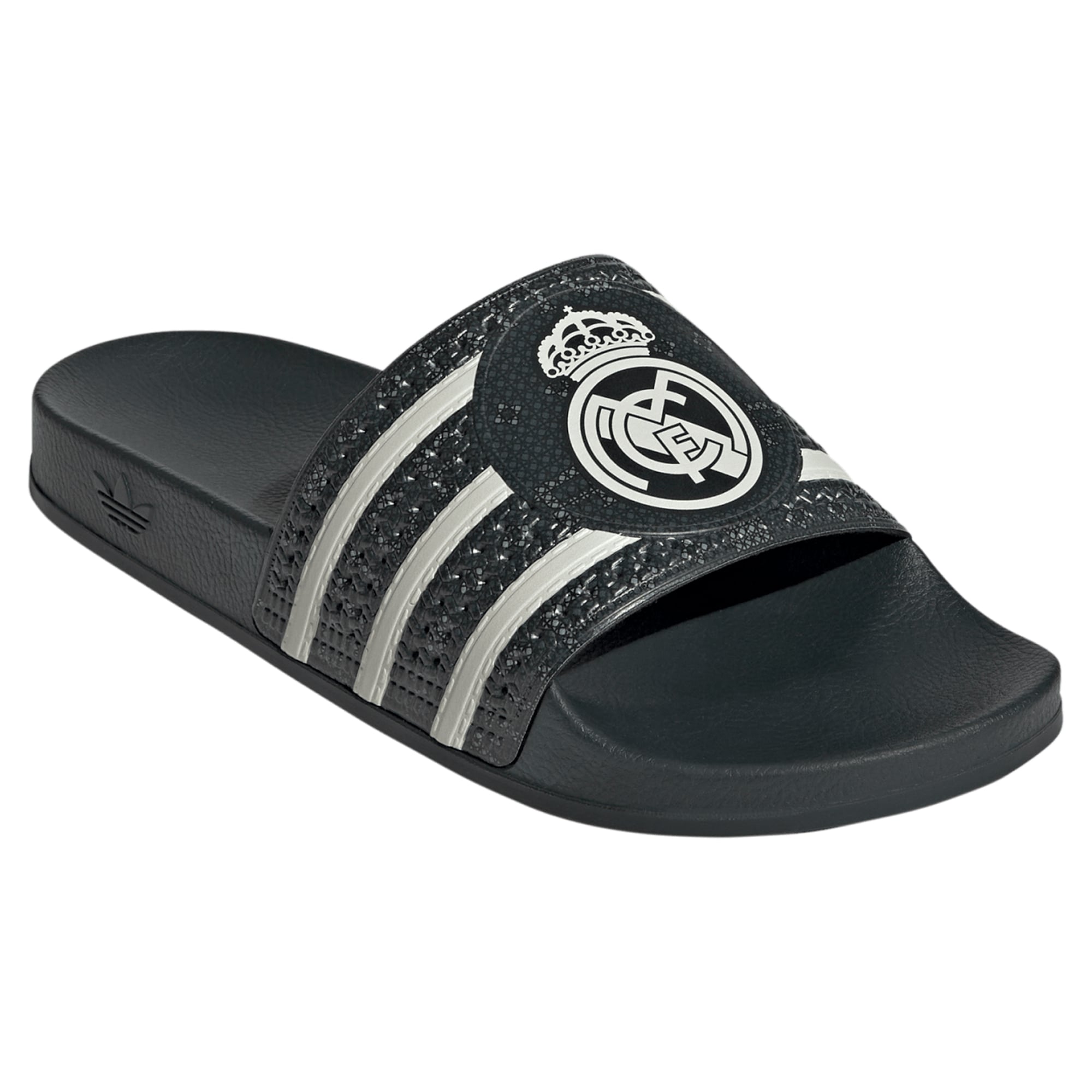 Sandales unisexes adidas Real Madrid noires à logo trèfle extérieur 2026/27