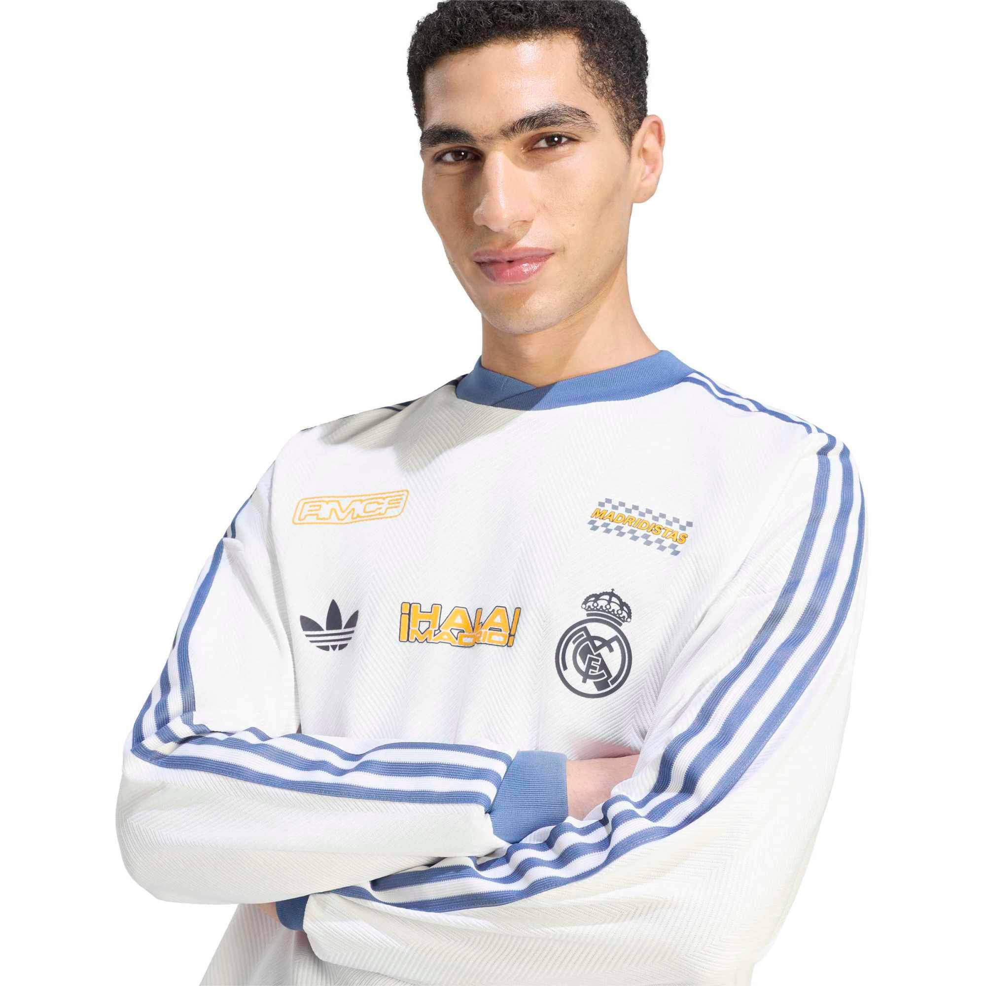 Maillot unisexe adidas blanc Real Madrid Lifestyler à manches longues