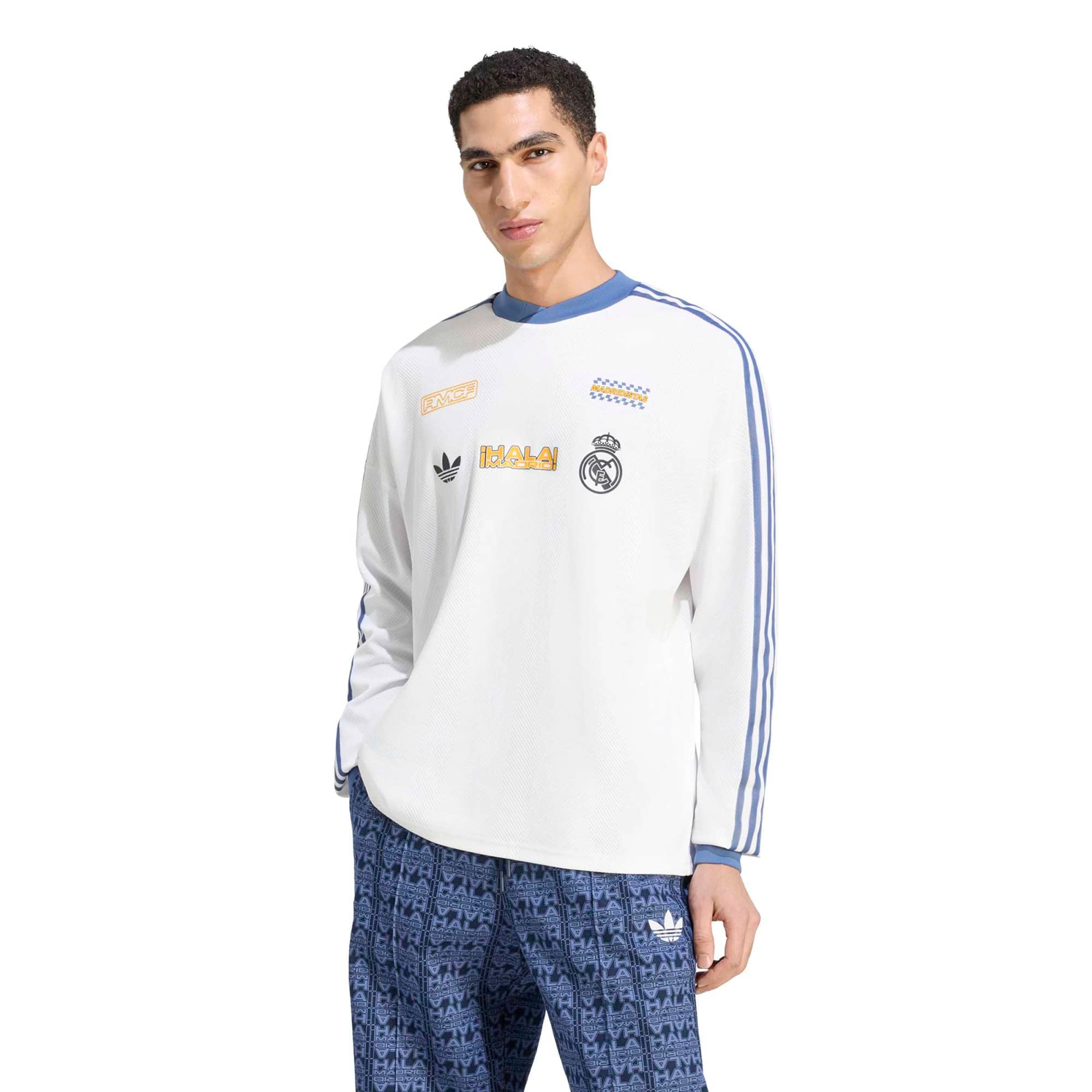 Maillot unisexe adidas blanc Real Madrid Lifestyler à manches longues