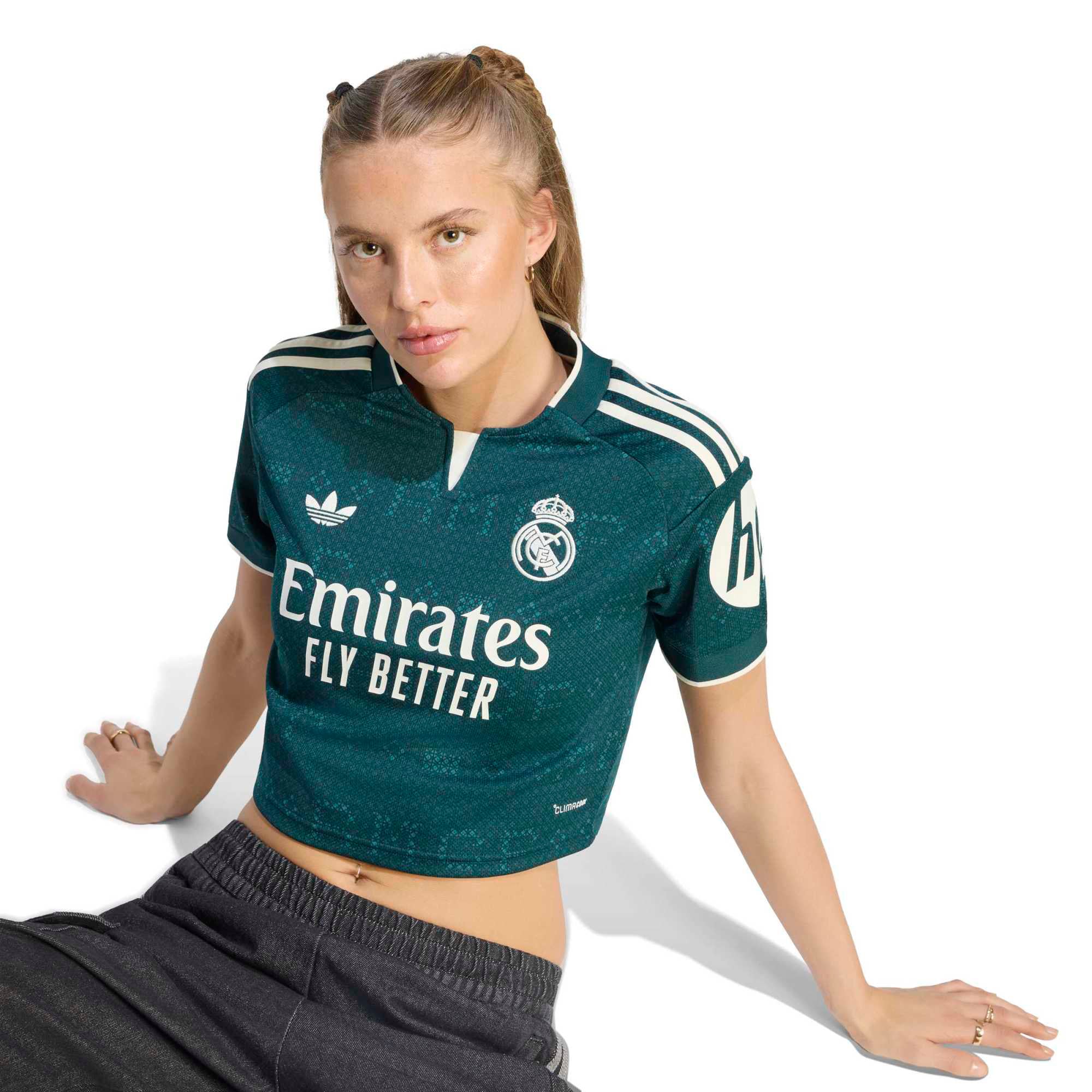 Women's adidas Green Real Madrid 2026/27 Away Cropped Replica Jersey