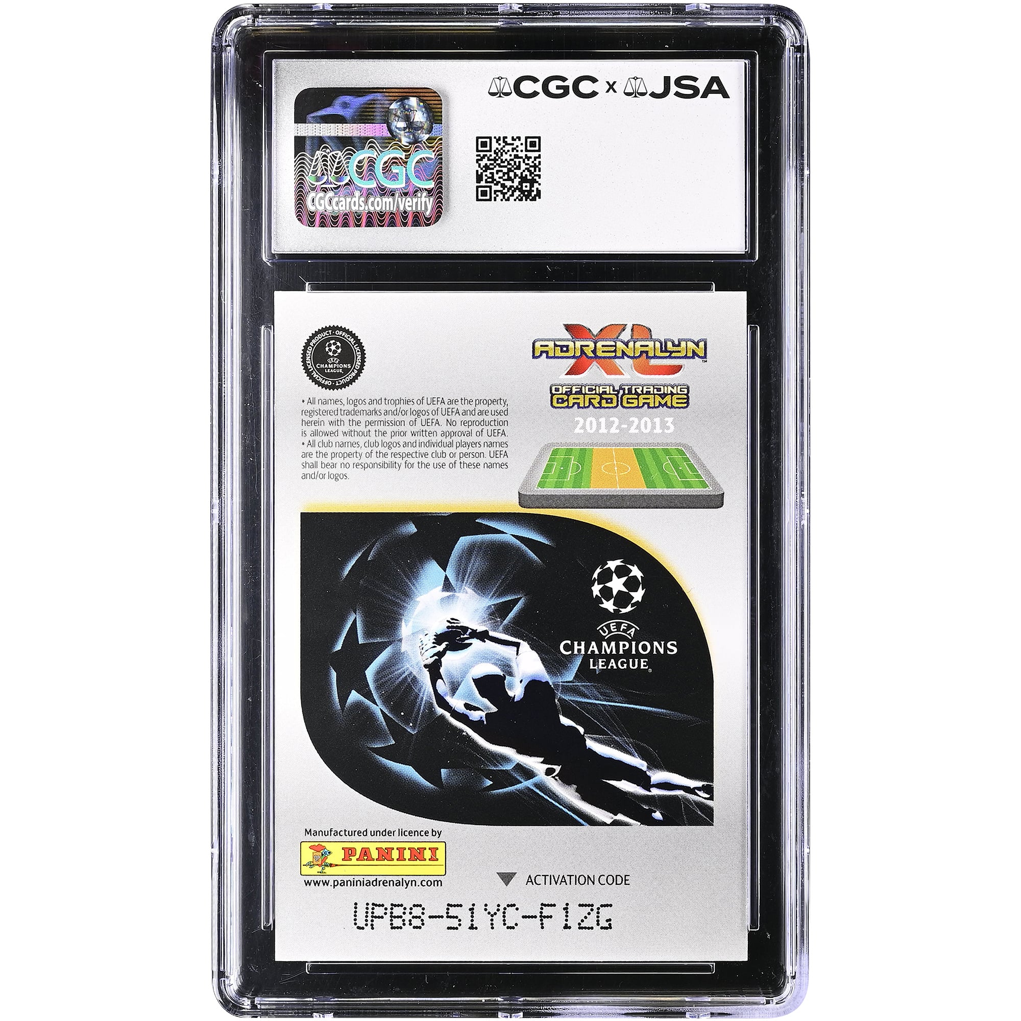 Carte Panini Adrenalyn XL 2012-13 #NNO authentifiée par Xabi Alonso (Real Madrid), autographiée et certifiée CGC (9/10).