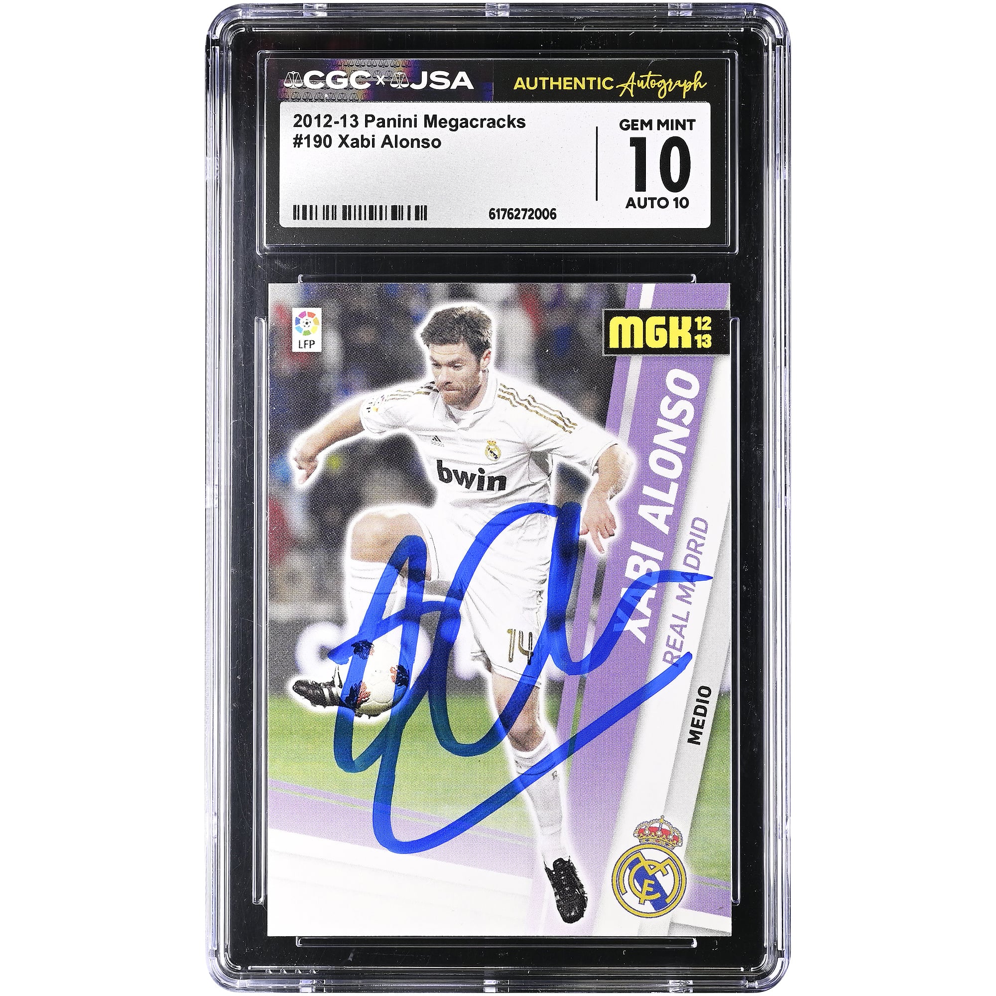 Xabi Alonso Real Madrid Autographed 2012-13 Panini Megacracks #190 CGC Authenticated 10/10 Card