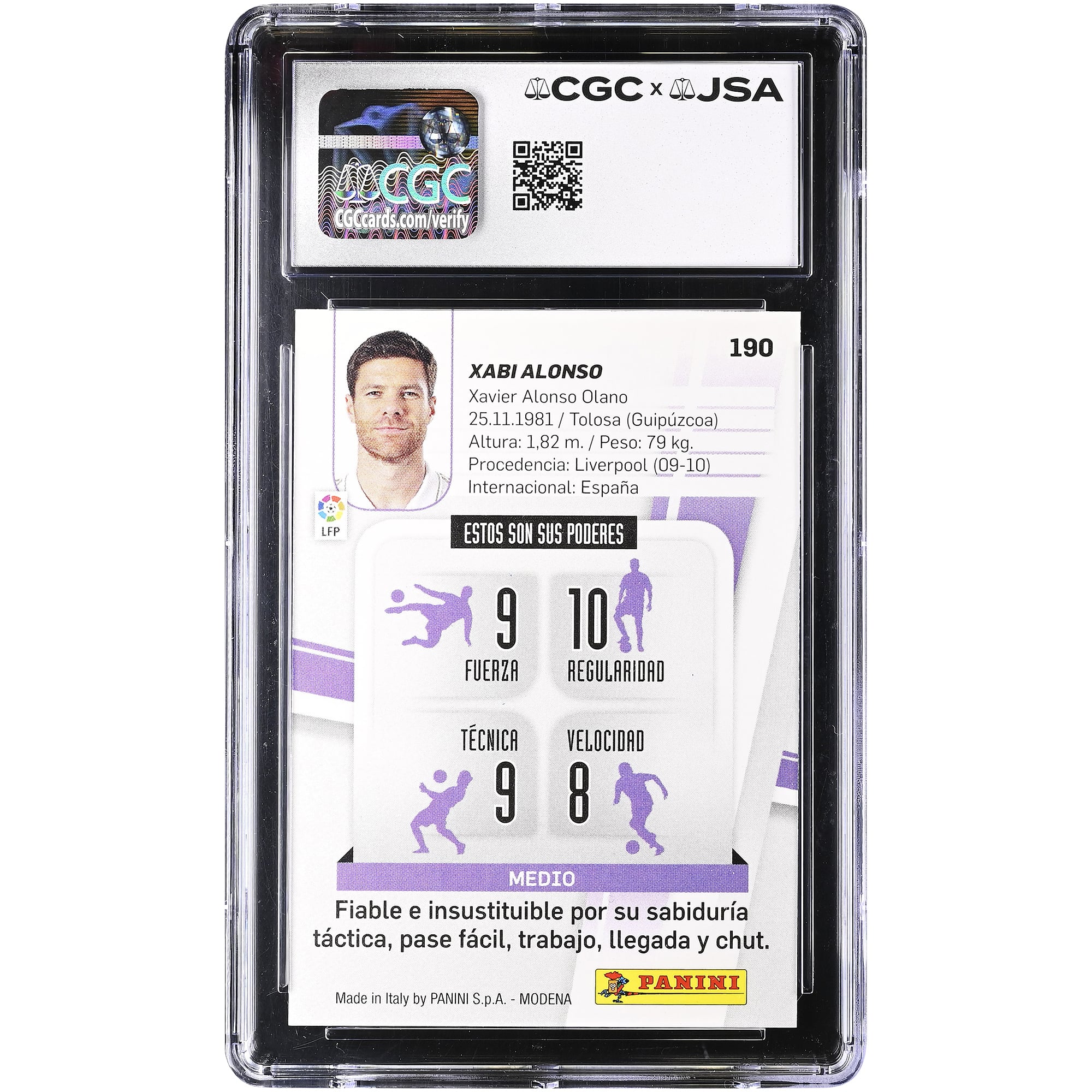 Xabi Alonso Real Madrid Autographed 2012-13 Panini Megacracks #190 CGC Authenticated 10/10 Card