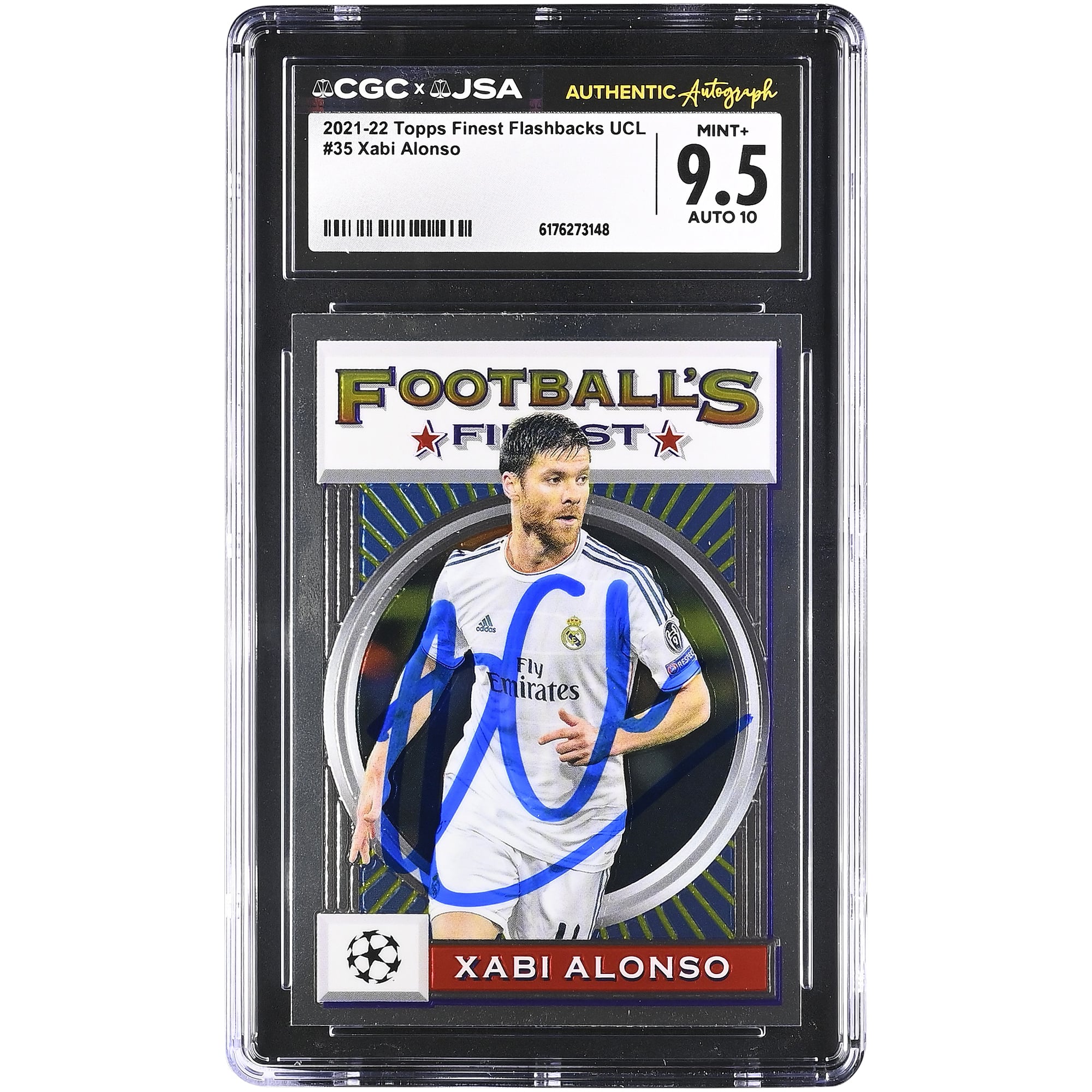 Xabi Alonso Real Madrid Autographed 2021-22 Topps Finest Flashbacks UCL #35 CGC Authenticated 9.5/10 Card