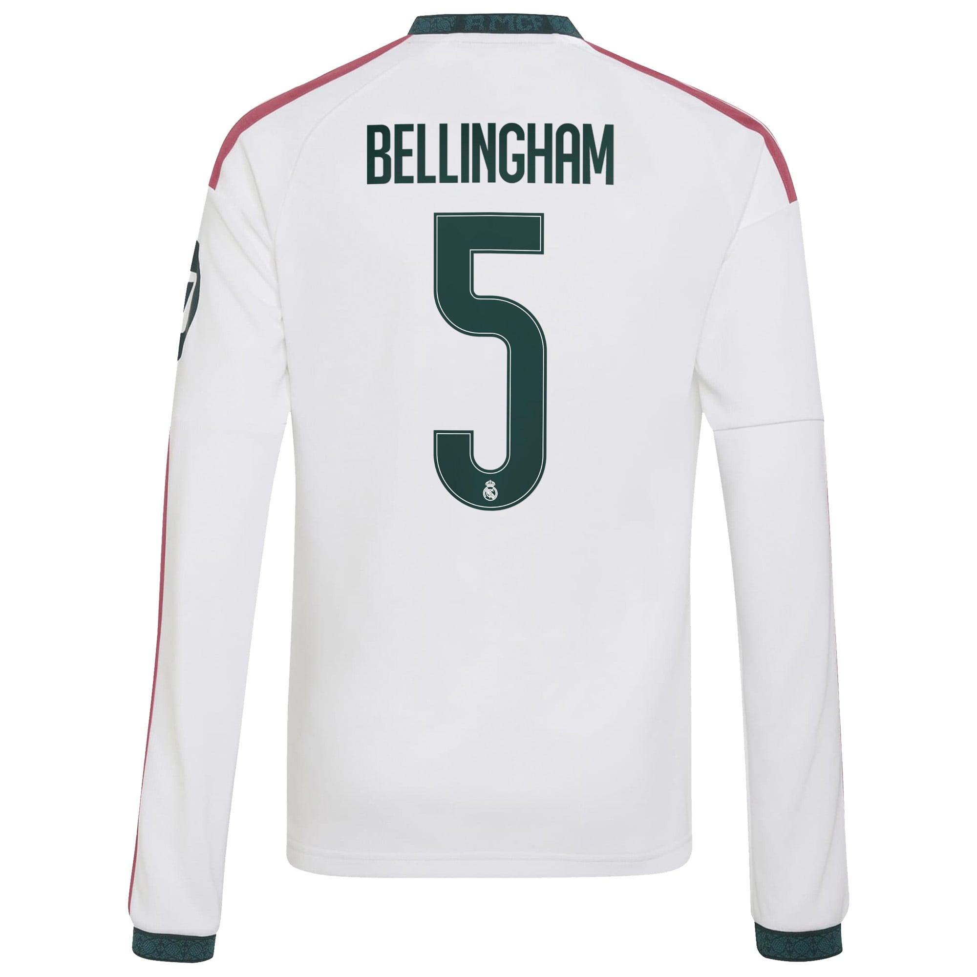 Maillot domicile réplique manches longues blanc Jude Bellingham Real Madrid 2026/27 adidas pour enfant