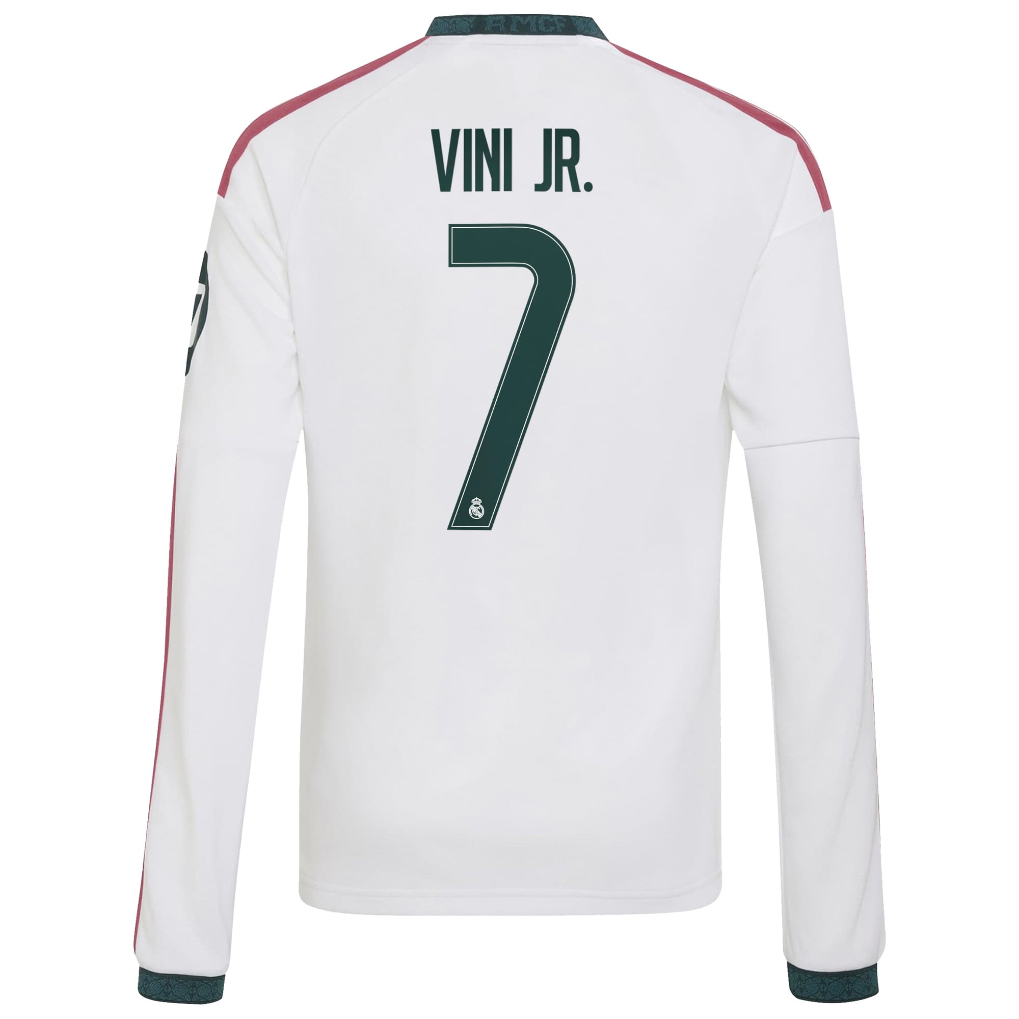 Maillot domicile réplique manches longues adidas Vini Jr. blanc Real Madrid 2026/27 pour enfant