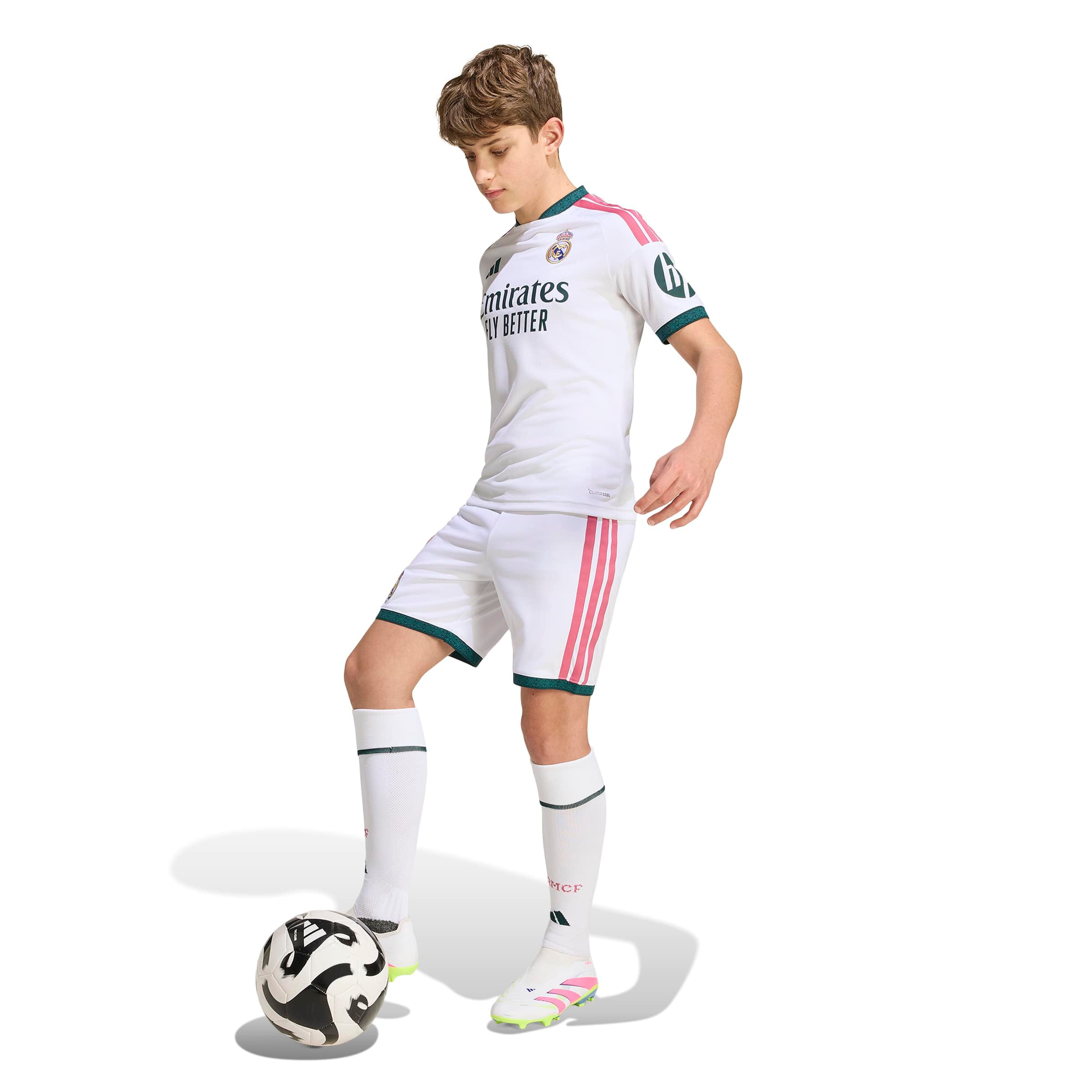 Youth adidas White Real Madrid 2026/27 Home Replica Shorts