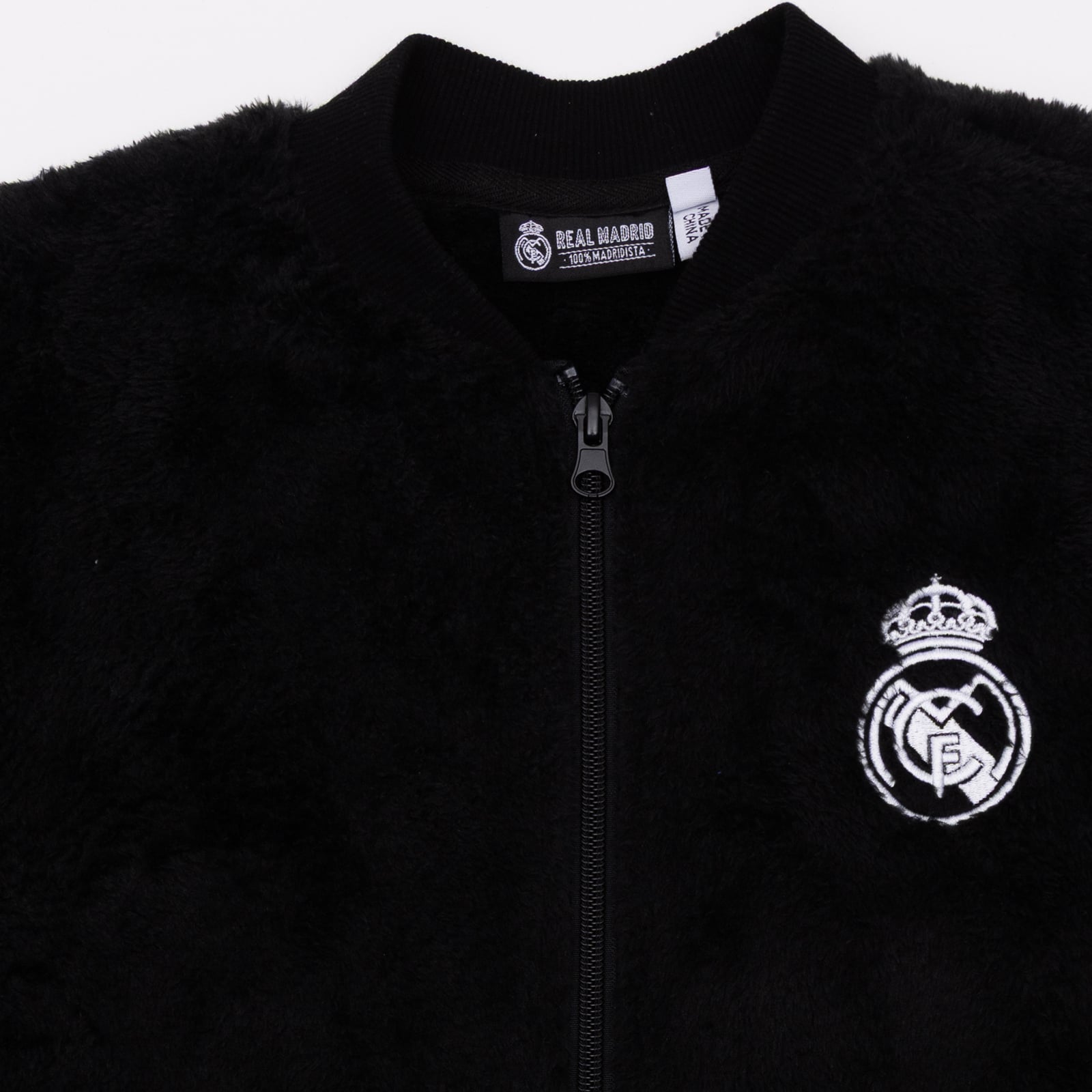 Veste Teddy noire Real Madrid à fermeture éclair intégrale Youth Sport Design Sweden