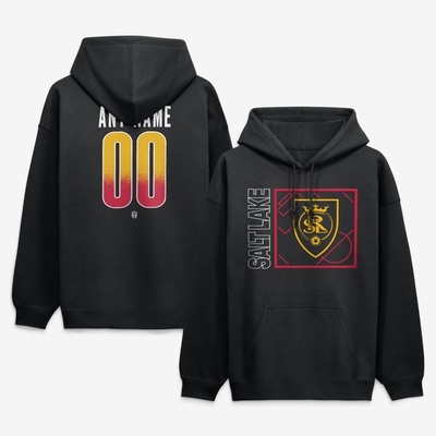 Real Salt Lake  Home Field Pop Personalized Name & Number Hoodie - Black
