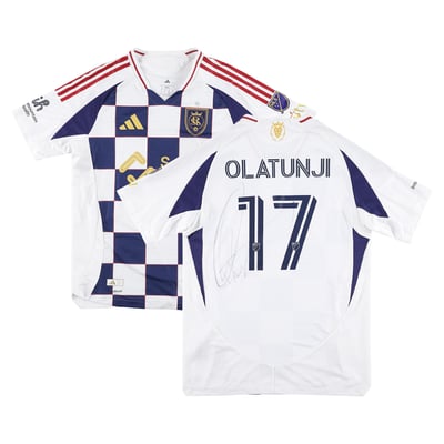 Victor Olatunji Real Salt Lake Autographed Fanatics Authentic Match-Used #17 White Jersey from the 2025 MLS Season - Size L