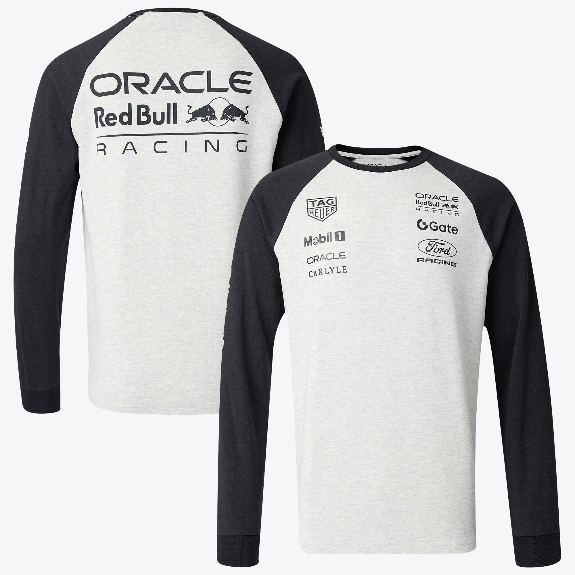 Men's Castore White Red Bull Racing Classic Raglan Long Sleeve T-Shirt