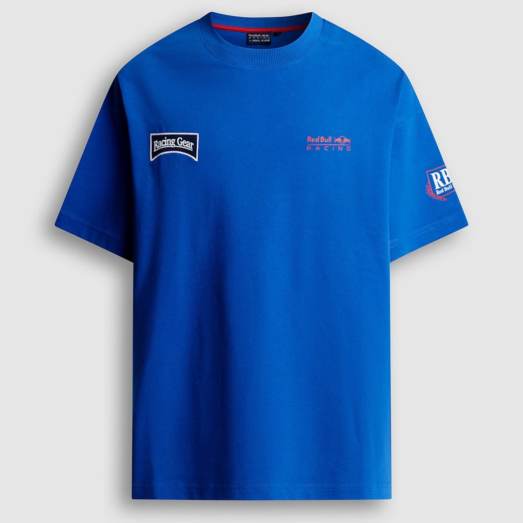 Men's Pepe Jeans Blue Red Bull Racing Speed T-Shirt
