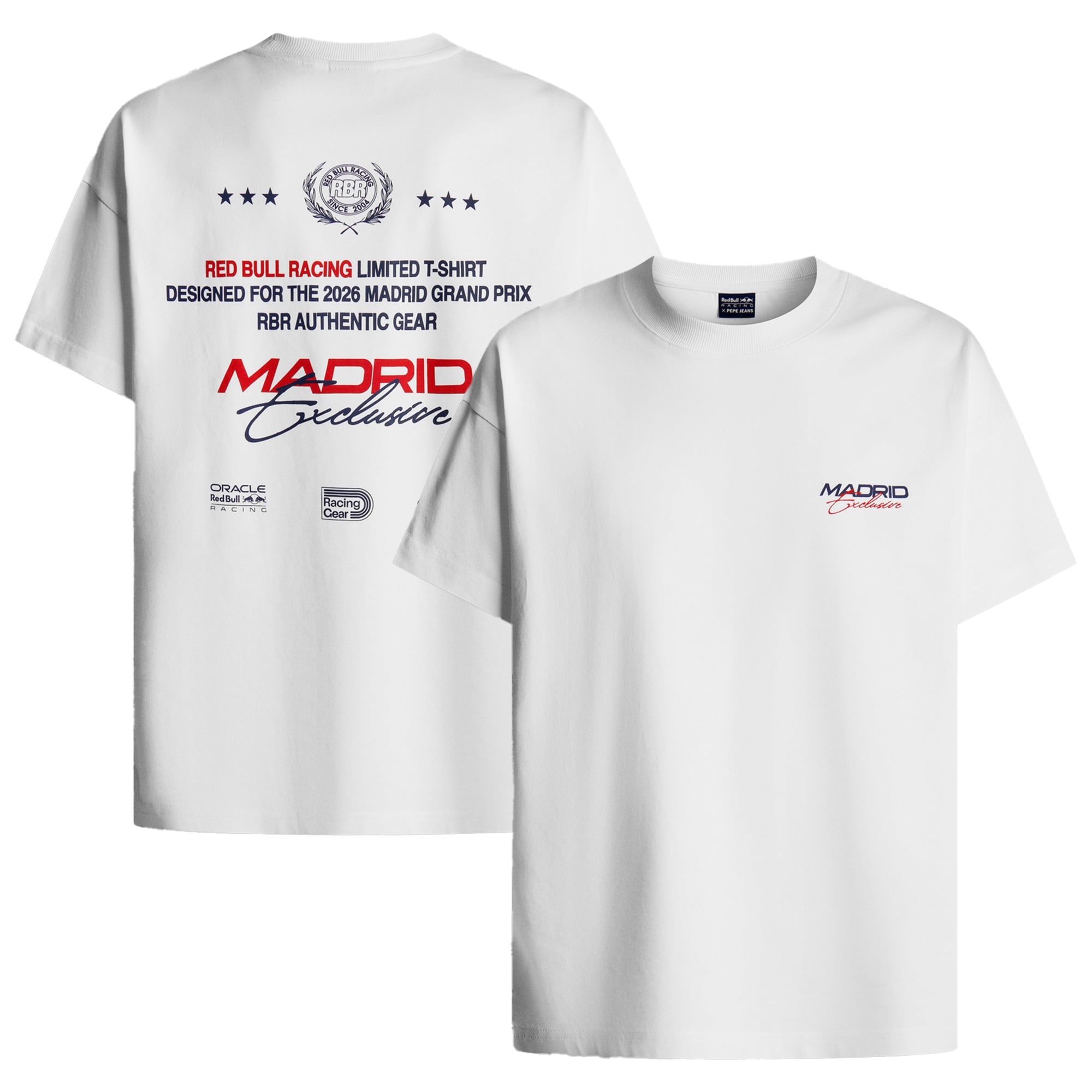 Men's Pepe Jeans White Red Bull Racing Madrid Exclusive T-Shirt