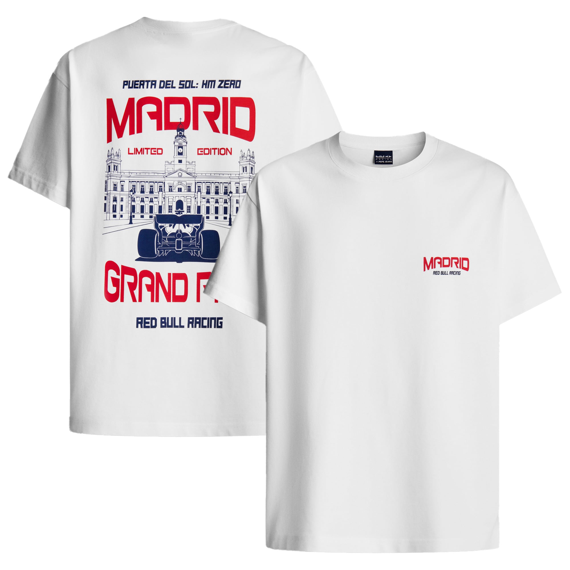 Men's Pepe Jeans White Red Bull Racing Puerta Del Sol T-Shirt