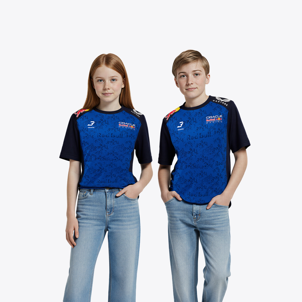 Red Team Cod Oracle Red Bull Racing 2026 Team Max Verstappen Driver T-Shirt - Kids