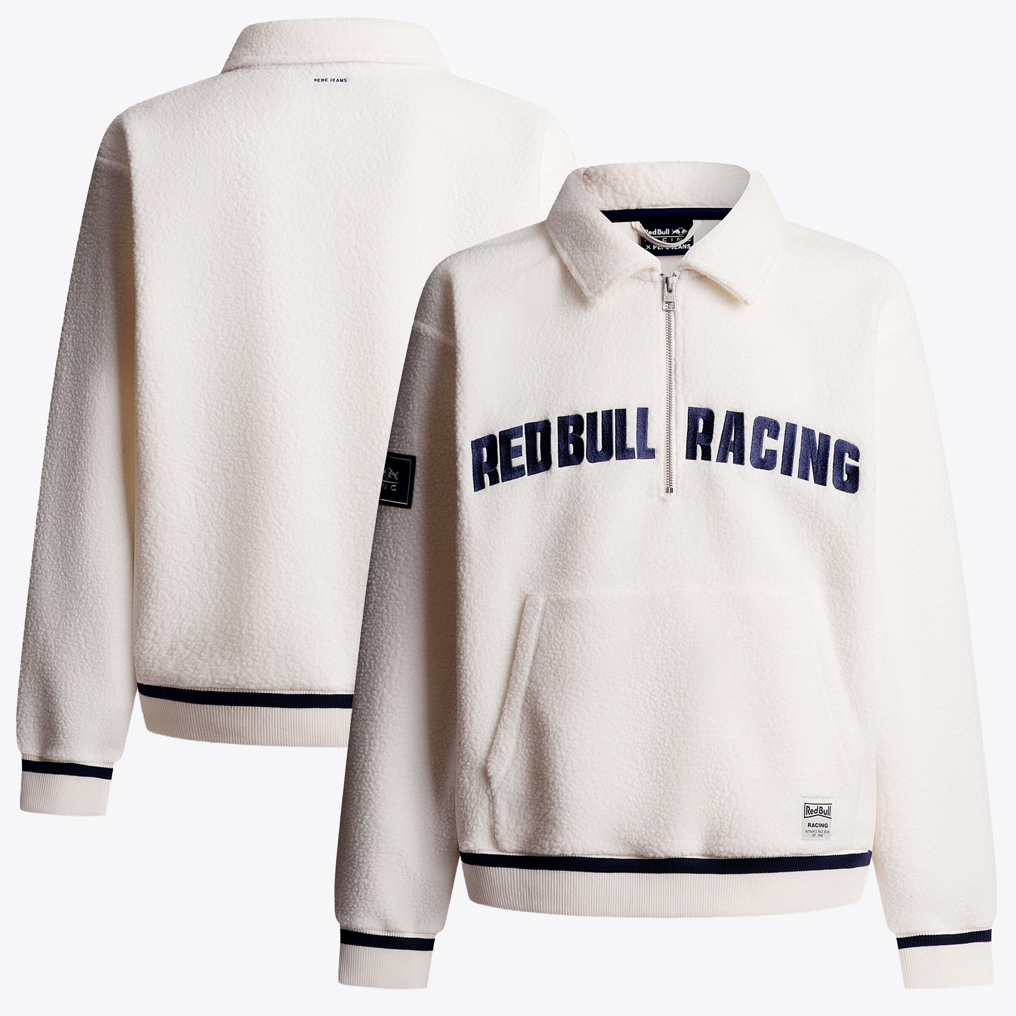 Oracle Xs Oracle Red Bull Racing Pepe Jeans Half Zip Fleece - Off White