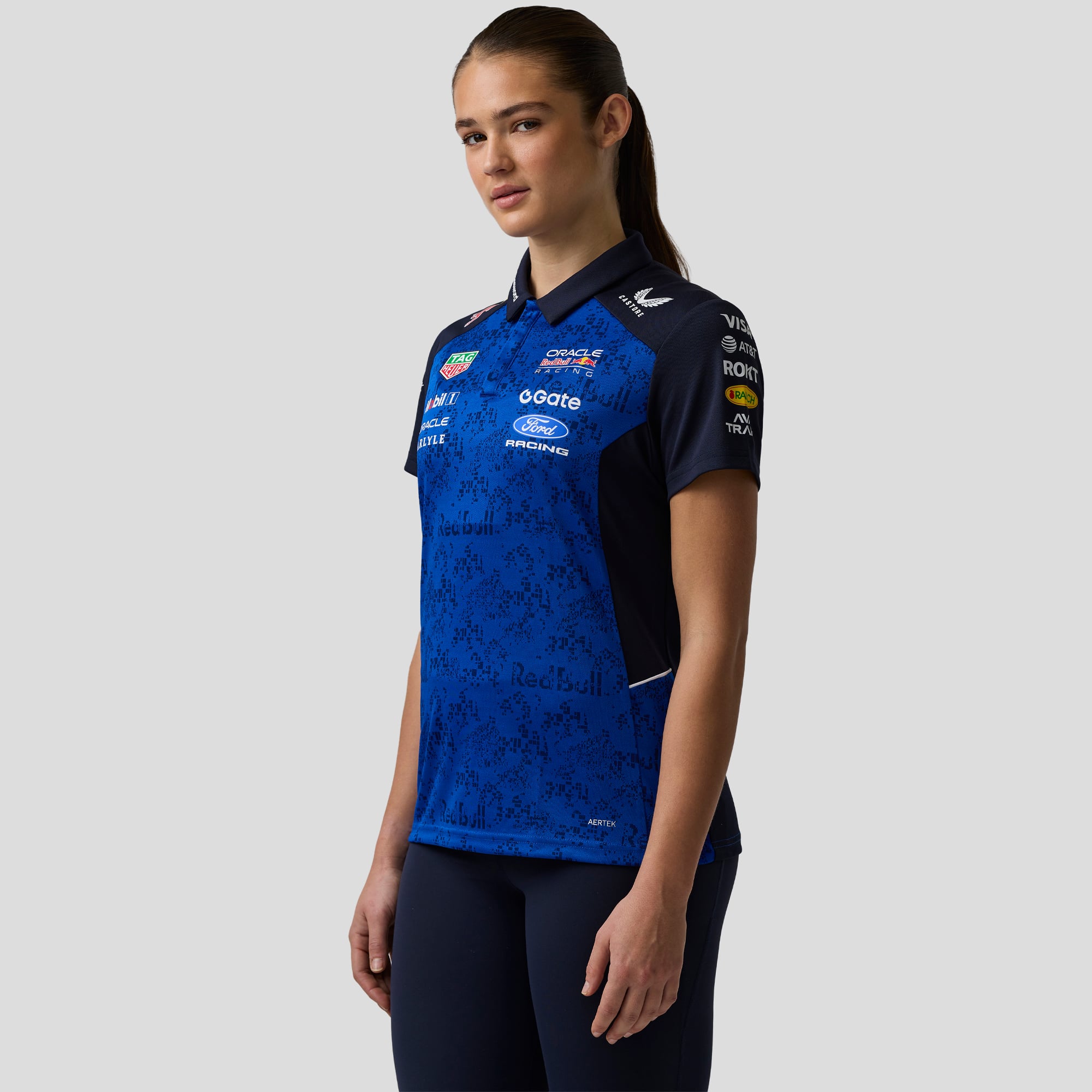 Women's Castore Blue Red Bull Racing Formula 1 Team Polo Shirt