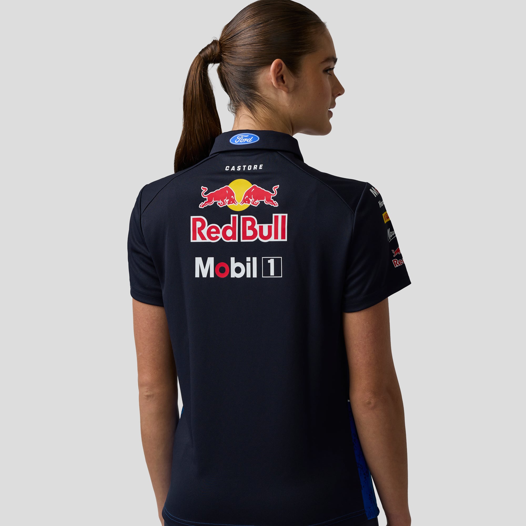 Women's Castore Blue Red Bull Racing Formula 1 Team Polo Shirt
