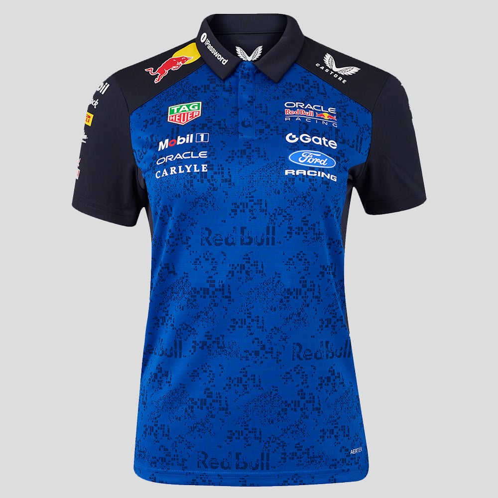 Women's Castore Blue Red Bull Racing Formula 1 Team Polo Shirt