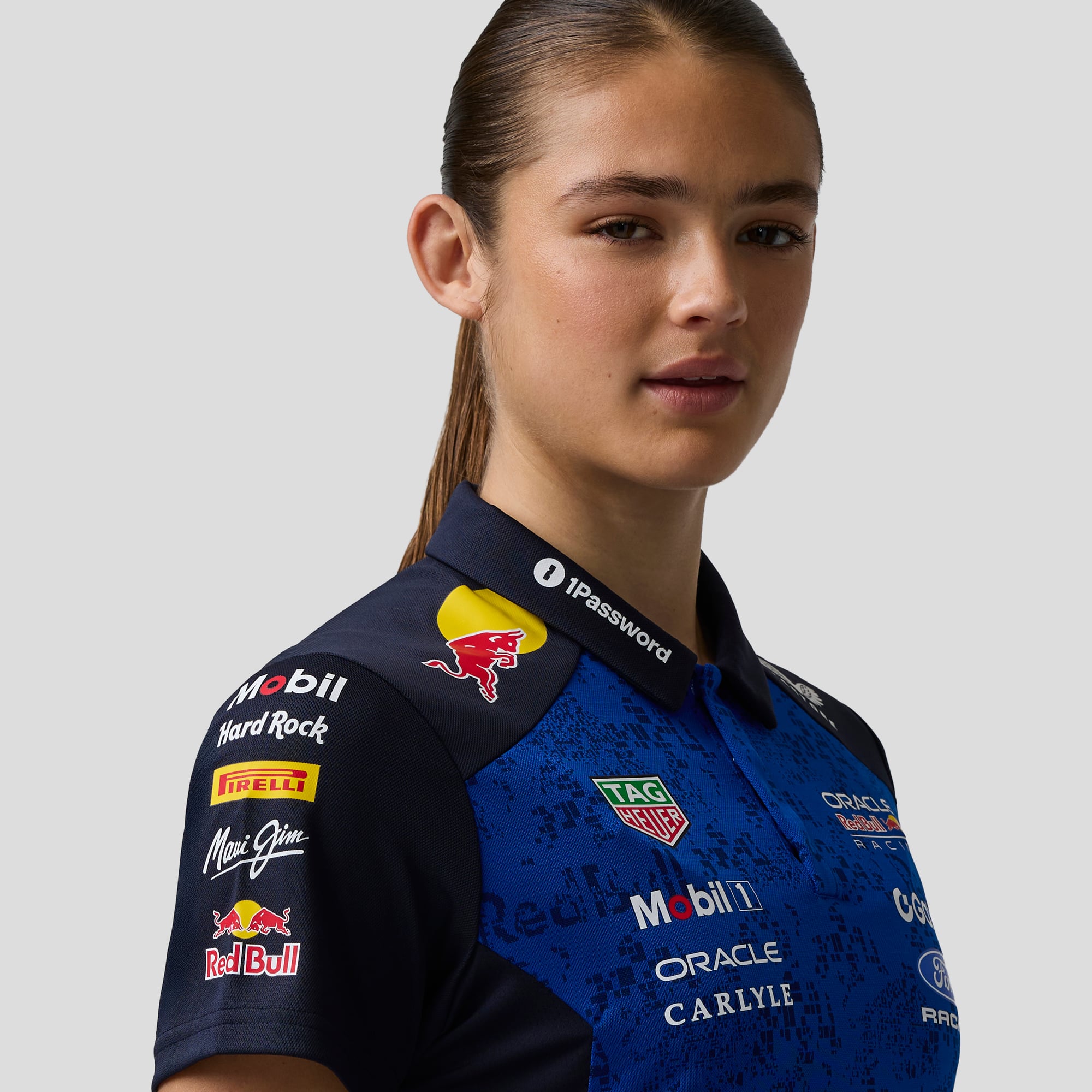Women's Castore Blue Red Bull Racing Formula 1 Team Polo Shirt