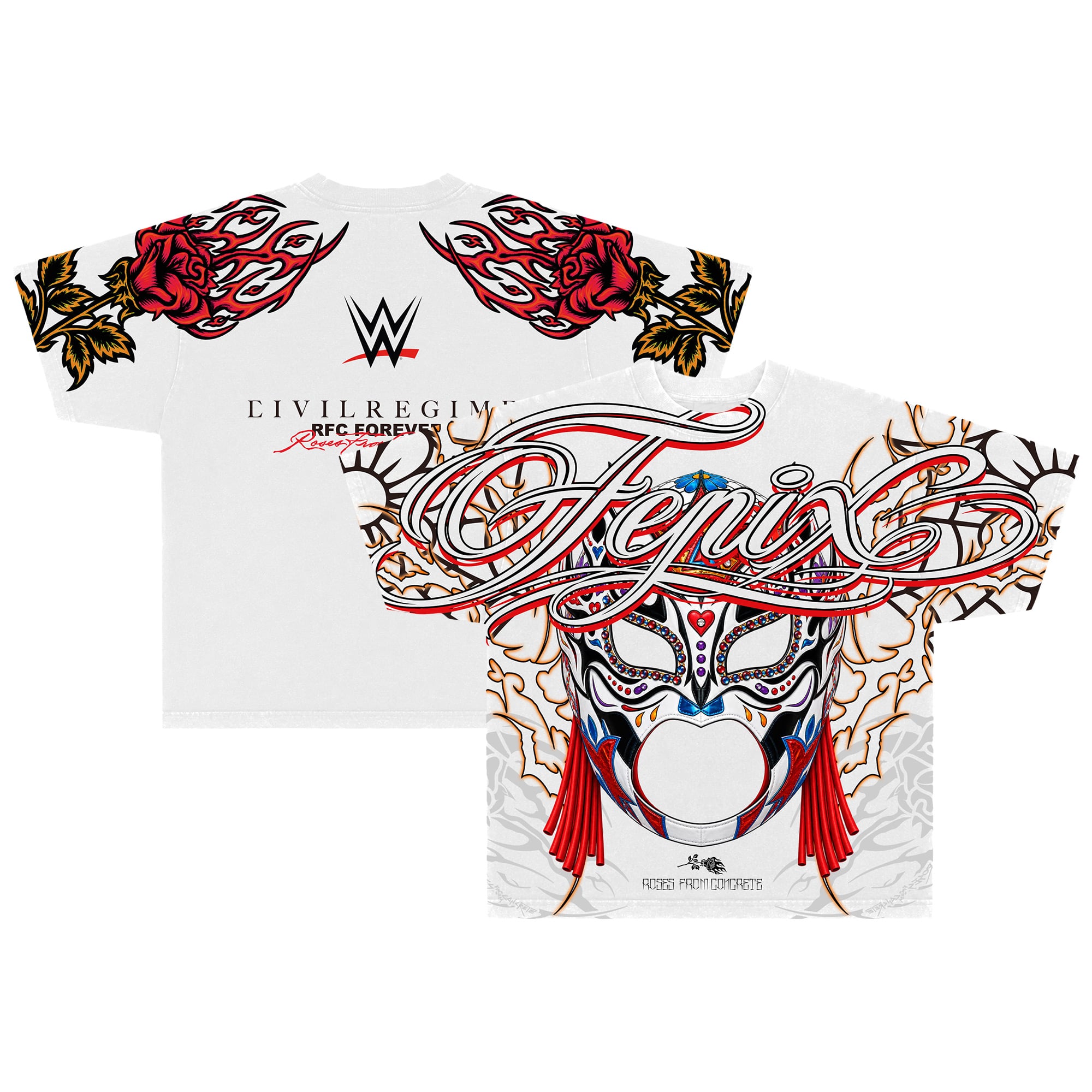 Men's Civil Regime x WWE White Rey Fenix Día de Muertos American ...