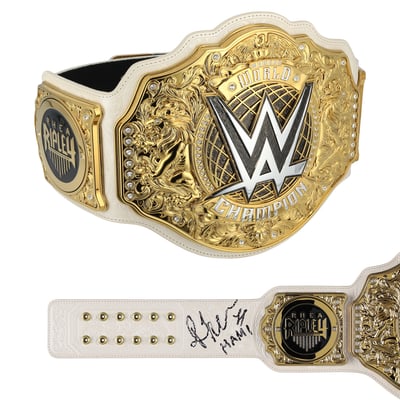 Rhea Ripley Autographed Women's World Championship Replica Belt with "Mami" Inscription