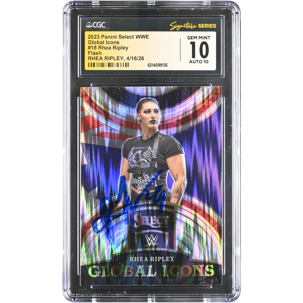 Rhea Ripley WWE Autographed 2023 Panini Select Global Icons Flash #18 ...