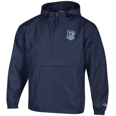 Rhode Island Rams Champion Packable Half-Zip Hooded Jacket - Navy
