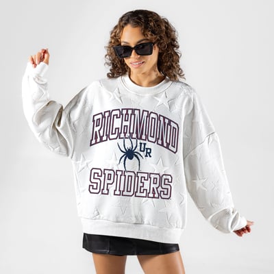 Richmond Spiders Gameday Couture Women's  Big Play Energy Tonal Star Embossed Sweatshirt - White