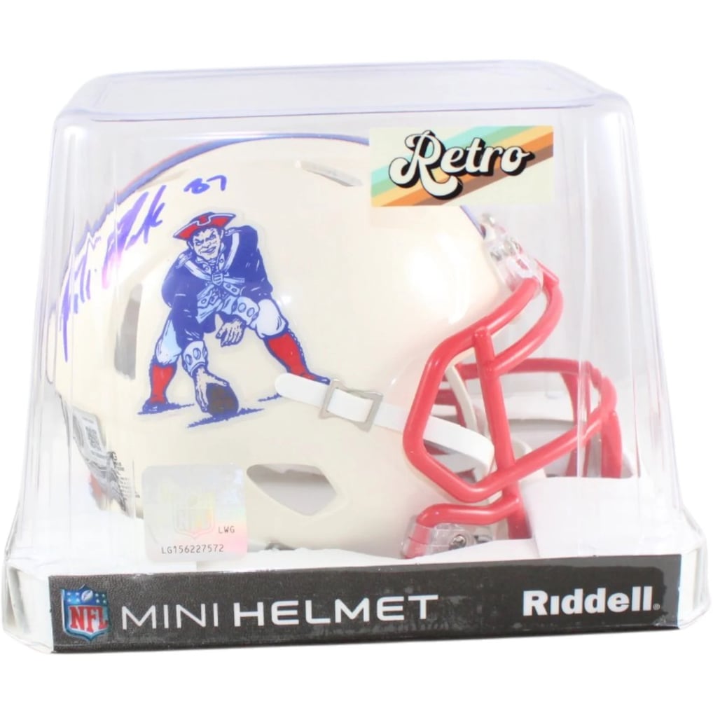Rob Gronkowski Signed New England Patriots Mini Helmet Retro Beckett W ...