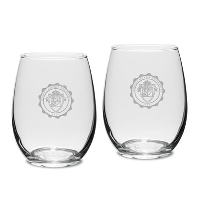 Robert Morris Colonials 15oz. 2-Piece Stemless Wine Glass Set