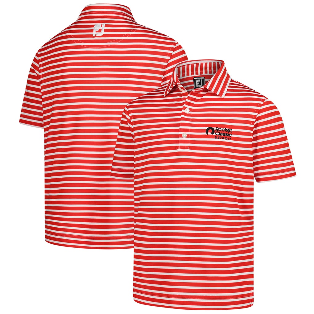 Polo Rocket Classic FootJoy Youth Stripe Pique ProDry - Rouge