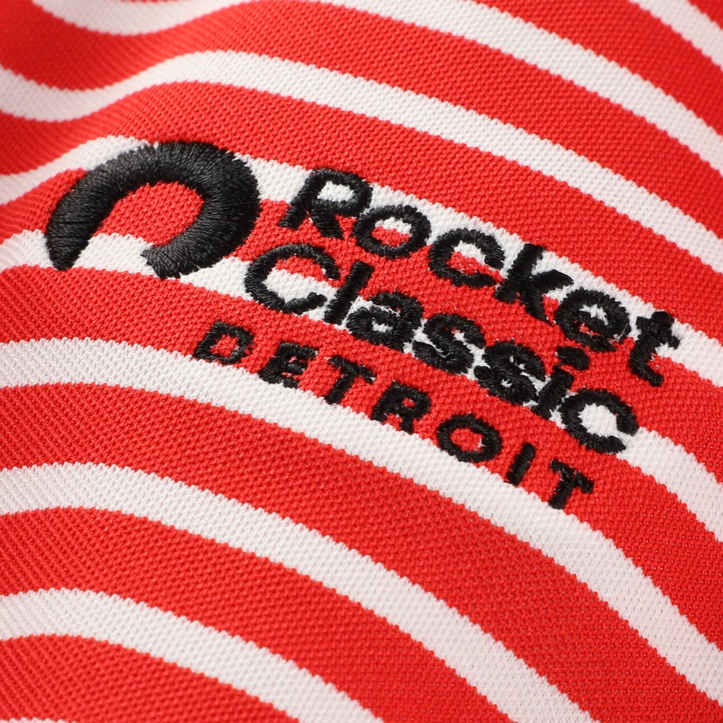 Polo Rocket Classic FootJoy Youth Stripe Pique ProDry - Rouge