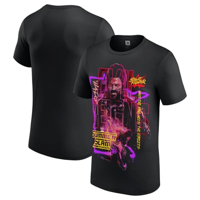 Roman Reigns SummerSlam 2026 Street Fighter T-Shirt - Black
