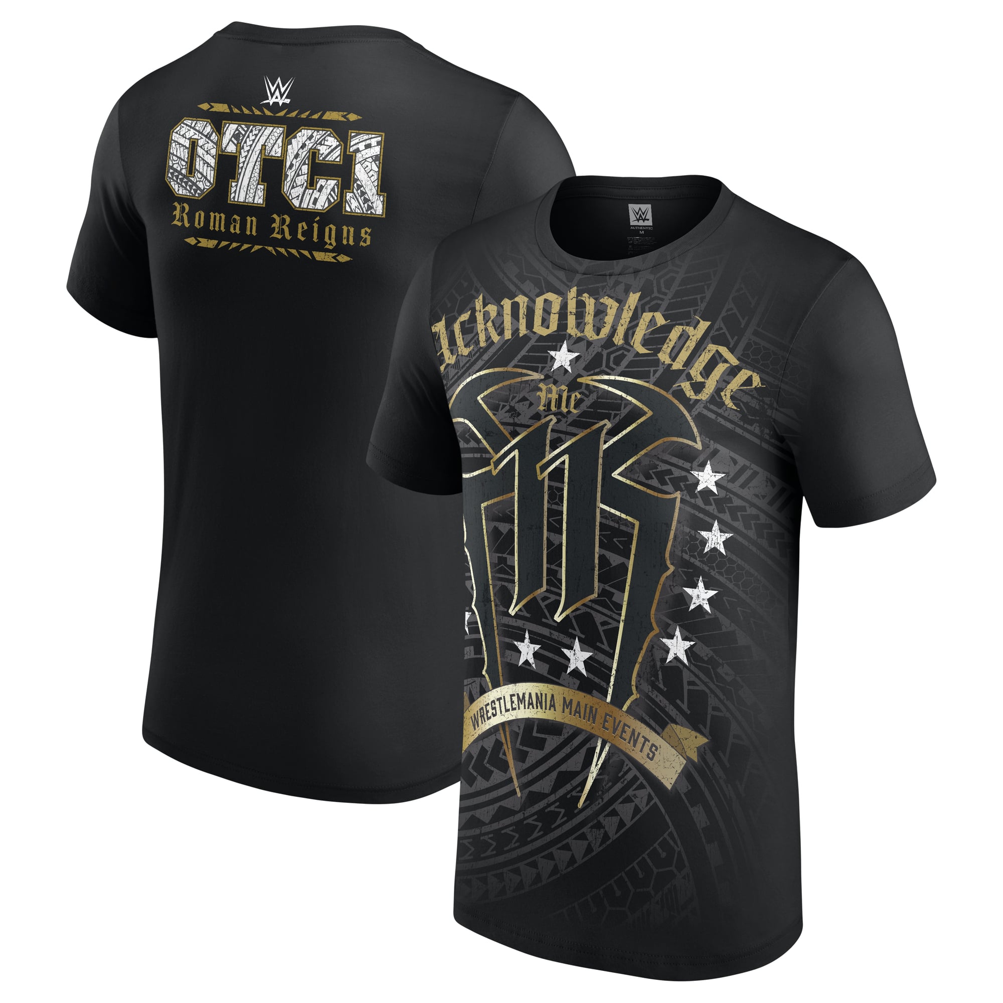 WWE Roman Reigns 11 Star Acknowledge Me Authentic T-Shirt - Black 