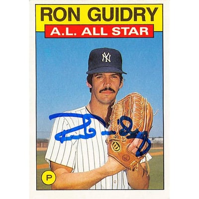 Ron Guidry Autographed Autographed Cards, Signed Ron Guidry 