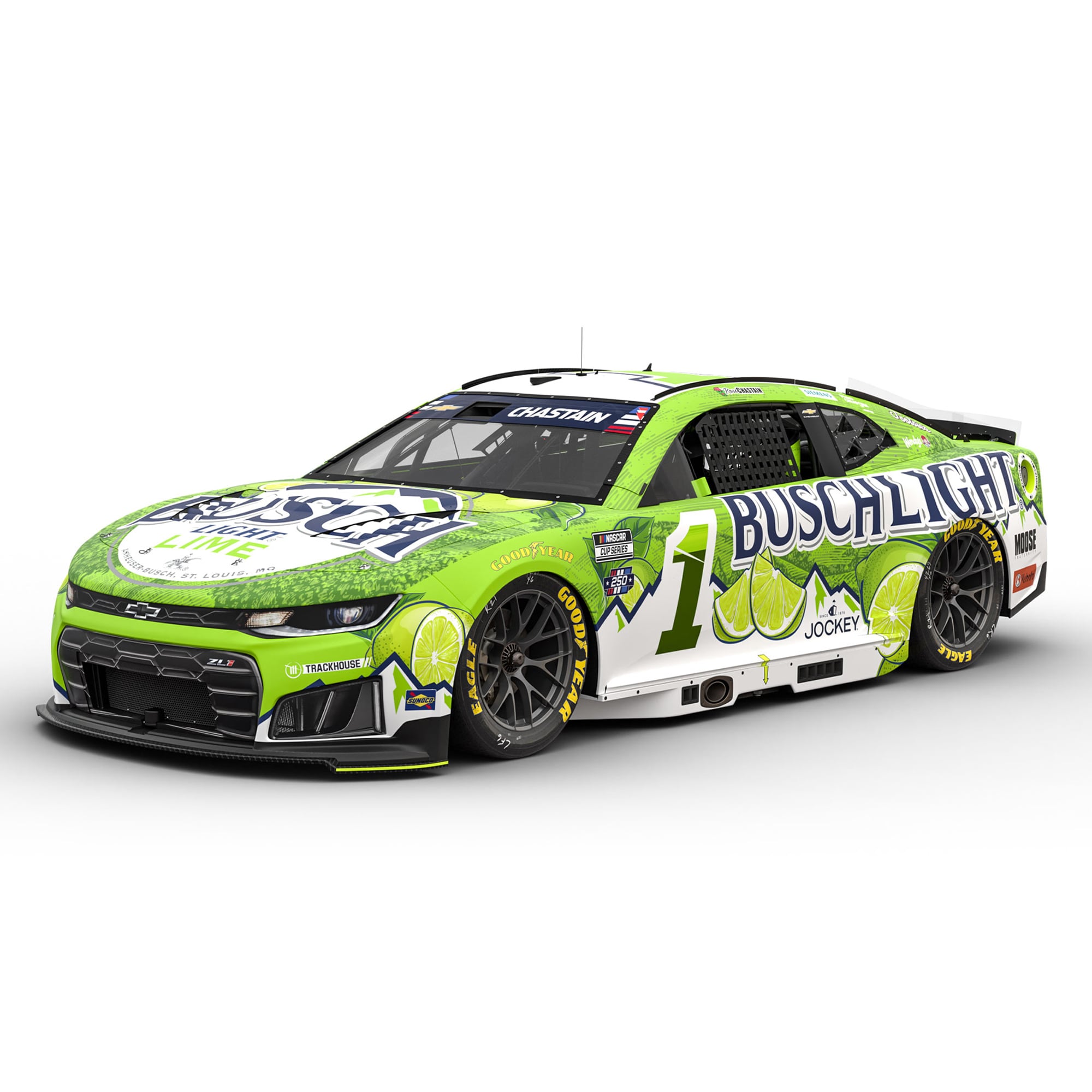 Bn Car Sticker Ross Chastain Action Racing 2026 #1 Busch Light Lime 1:24 Elite Die ...