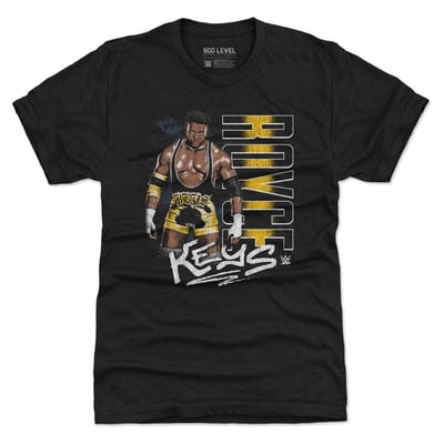 Royce Keys 500 Level Vertical Name Premium Tri-Blend T-Shirt - Black