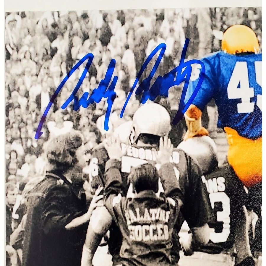 Ruttiger Rudy Rudy Ruettiger Sack Notre Dame Rudy Ruettiger Autographed Pro Style