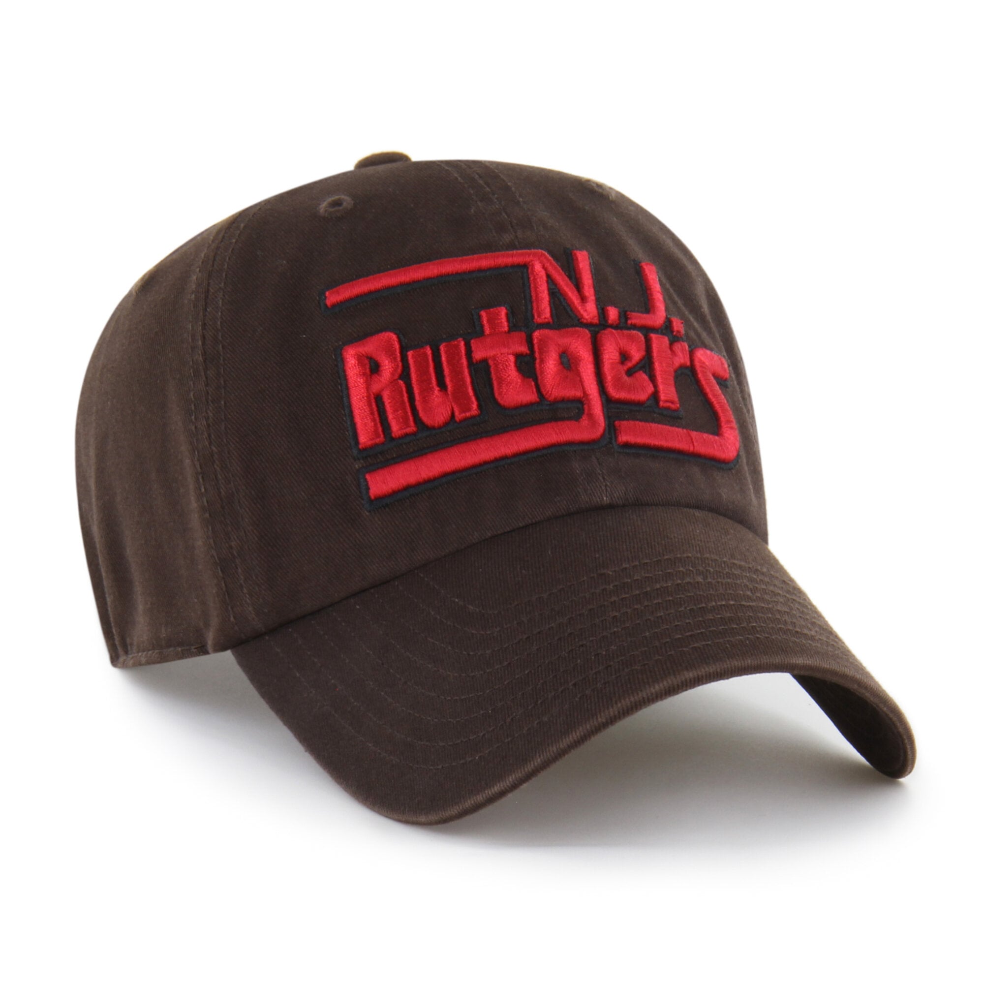 Men's '47 Brown Rutgers Scarlet Knights Vault Clean Up Adjustable Hat