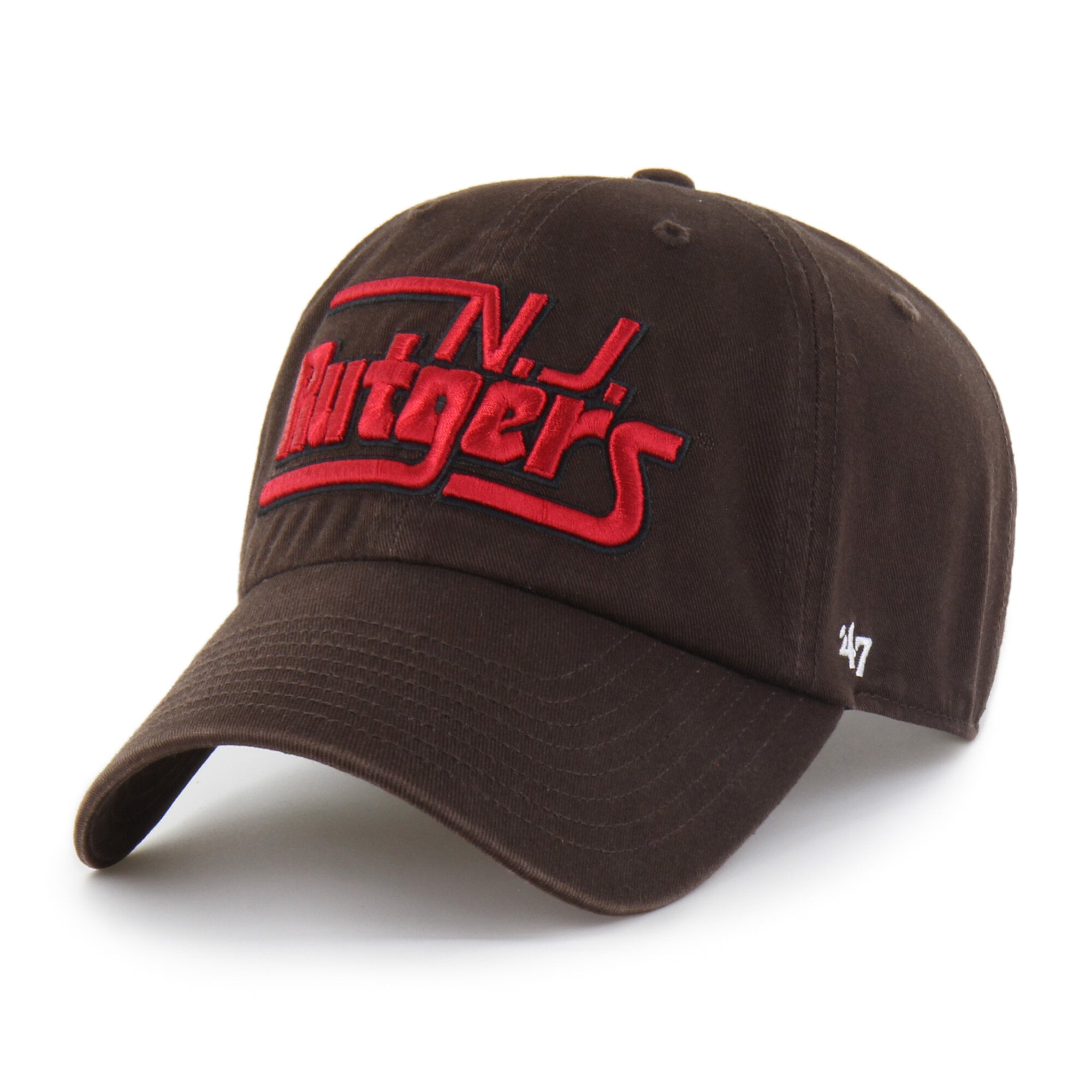 Men's '47 Brown Rutgers Scarlet Knights Vault Clean Up Adjustable Hat
