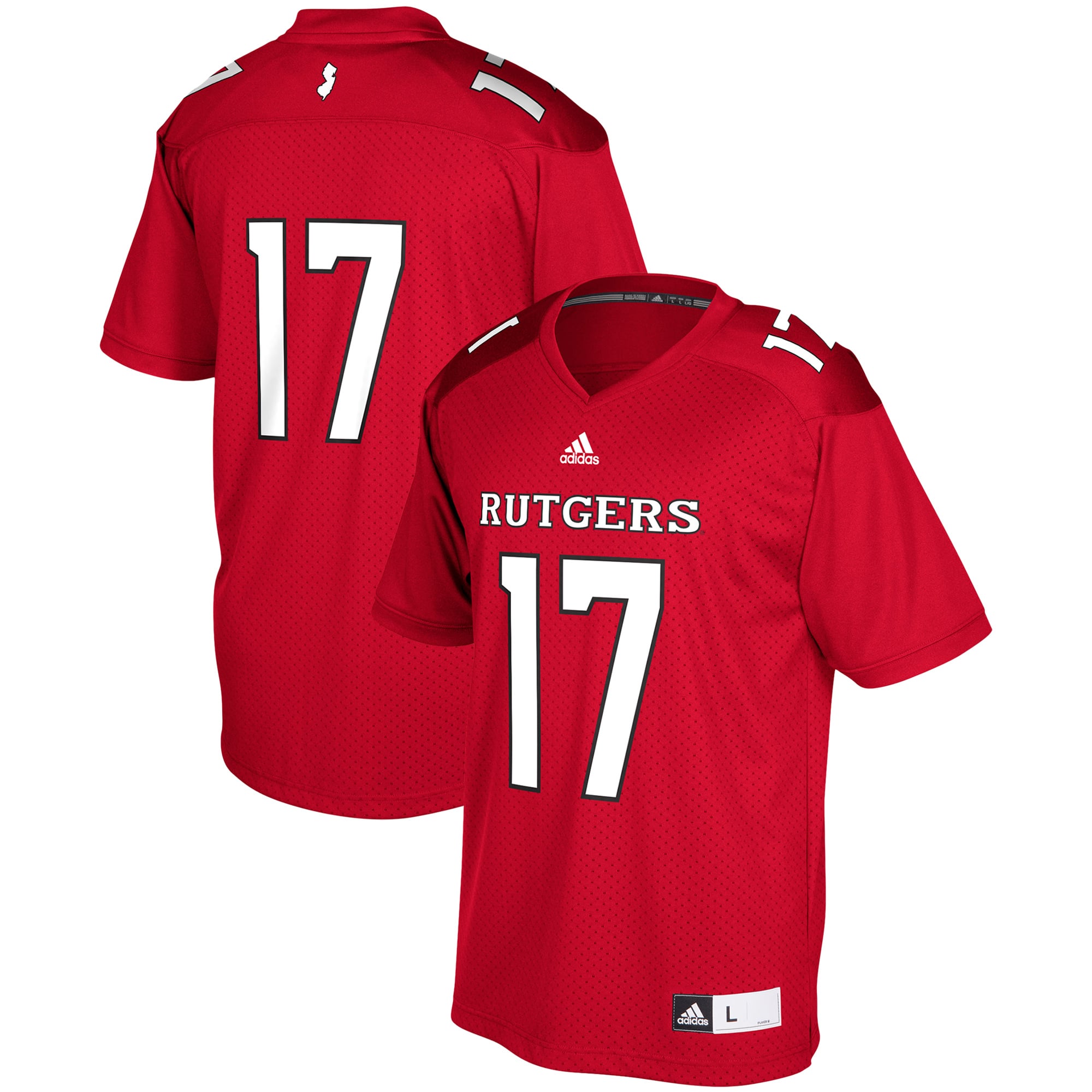 17 Rutgers Scarlet Knights adidas Chase Football Jersey - Red