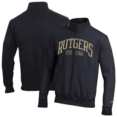  Rutgers Scarlet Knights Champion Powerblend Quarter-Zip Pullover - Black