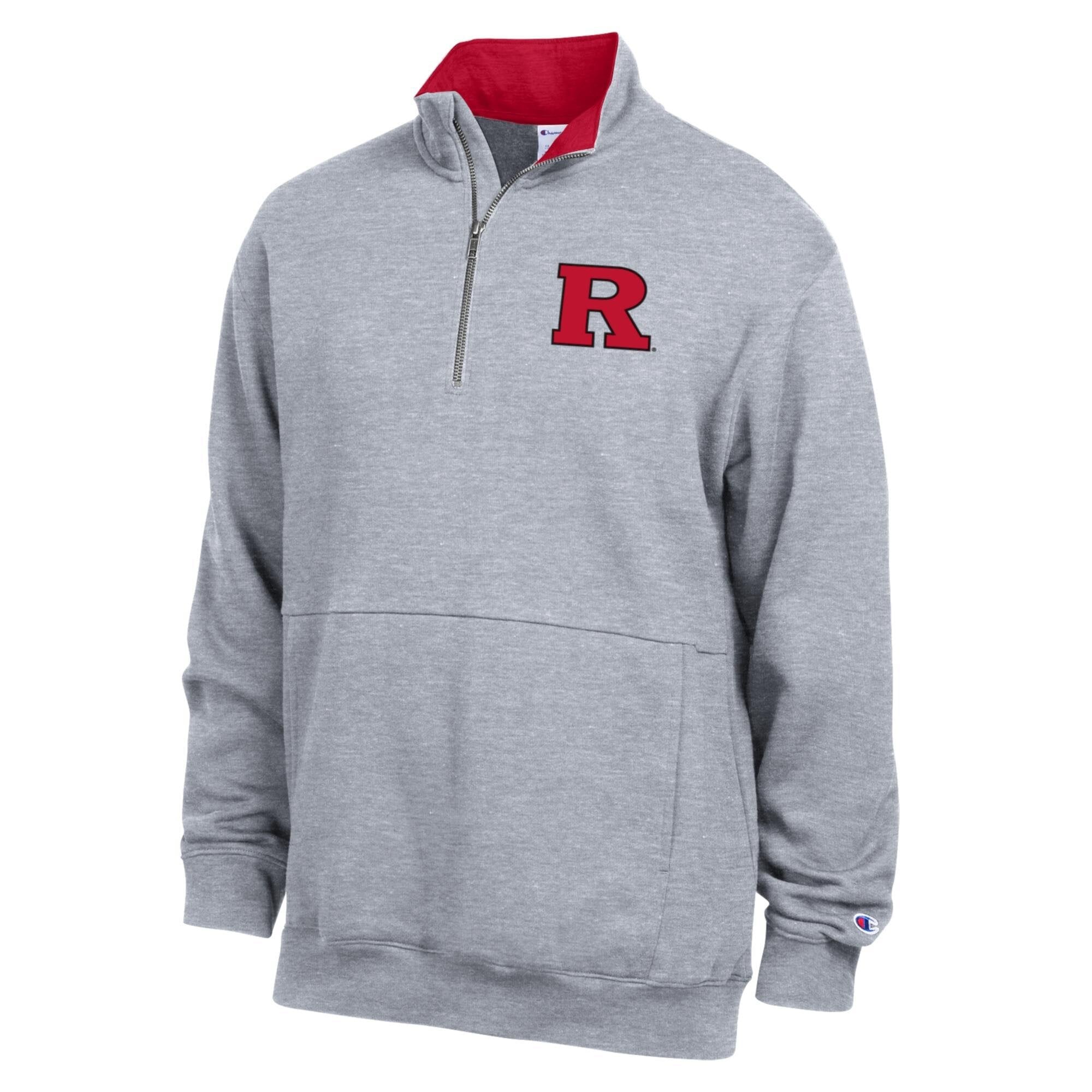 Men's Champion  Scarlet Rutgers Knights Fleece Quarter-Zip Pullover