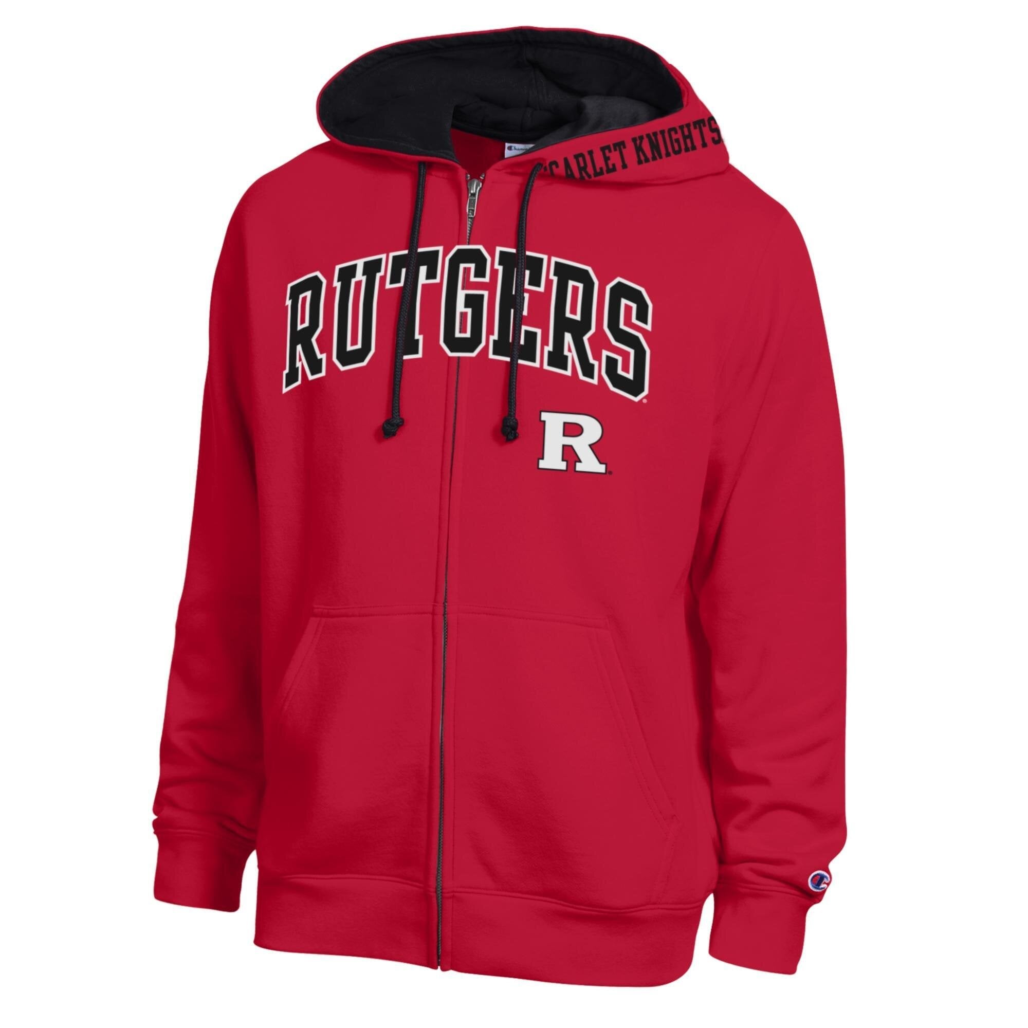 Sweat à capuche zippé en polaire Champion Scarlet Rutgers Knights pour homme